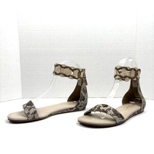 💙 Cole Haan Women's 5.5 Sandals – Woven Ankle + Snake Print Toe Strap